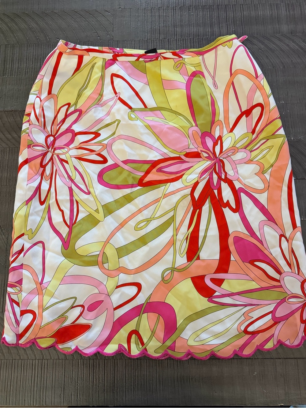 Colorful Floral Mini Skirt in Pink, Red & Green
